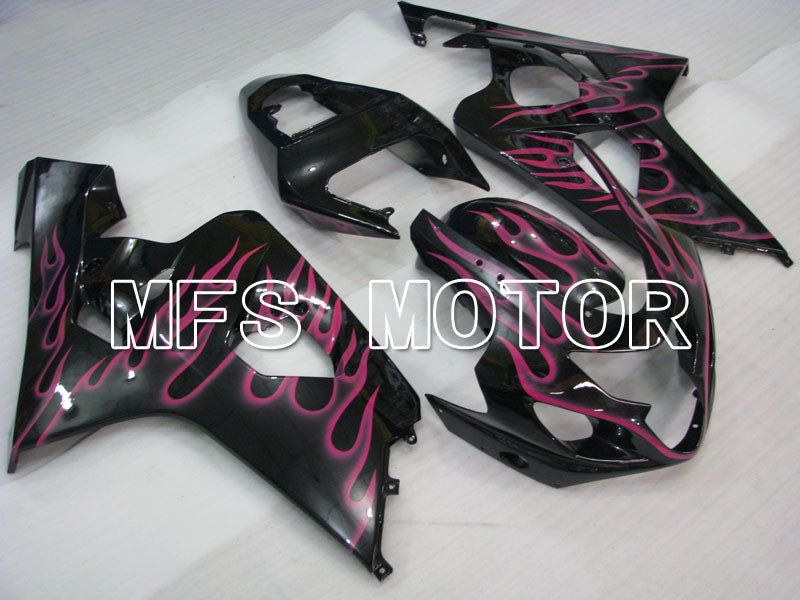 Suzuki GSXR600 GSXR750 2004-2005 Injection ABS Fairing - Flame - Black Red - MFS2239 - Fairings Kit