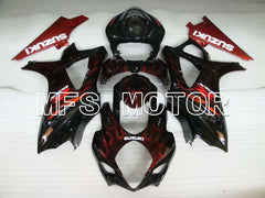 Suzuki GSXR1000 2007-2008 Injection ABS Fairing - Flame - Black Red - MFS2669 - Fairings Kit