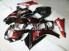 Suzuki GSXR1000 2007-2008 Injection ABS Fairing - Flame - Black Red - MFS2669 - Fairings Kit