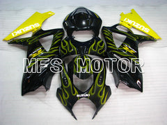 Suzuki GSXR1000 2007-2008 Injection ABS Fairing - Flame - Black Yellow - MFS2690 - Fairings Kit