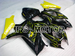 Suzuki GSXR1000 2007-2008 Injection ABS Fairing - Flame - Black Yellow - MFS2690 - Fairings Kit