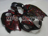 Suzuki GSXR1300 Hayabusa 1999-2007 Injection ABS Fairing - Flame - Black Red - MFS2771 - Fairings Kit