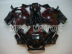 Honda CBR600 F2 1991-1994 ABS Fairing - Flame - Black Red - MFS3084 - Fairings Kit