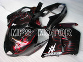 Honda CBR1100XX 1996-2007 Injection ABS Fairing - Flame - Black Red - MFS3249 - Fairings Kit