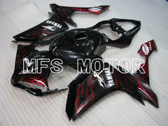 Yamaha YZF-R1 2007-2008 Injection ABS Fairing - Flame - Black Red - MFS3441 - Fairings Kit