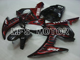 Yamaha YZF-R6 2003-2004 Injection ABS Fairing - Flame - Red wine color Black - MFS3484 - Fairings Kit