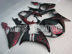 Yamaha YZF-R6 2003-2004 Injection ABS Fairing - Flame - Matte Black Red wine color - MFS3611 - Fairings Kit
