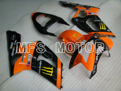 Kawasaki NINJA ZX6R 2003-2004 Injection ABS Fairing - Monster - Black Orange - MFS3716 - Fairings Kit