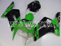 Kawasaki NINJA ZX6R 2003-2004 Injection ABS Fairing - Factory Style - Black Green - MFS3742 - Fairings Kit