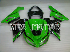 Kawasaki NINJA ZX6R 2005-2006 Injection ABS Fairing - Factory Style - Black Green - MFS3785 - Fairings Kit
