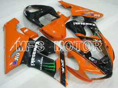 Kawasaki NINJA ZX6R 2005-2006 Injection ABS Fairing - Monster - Black Orange - MFS3792 - Fairings Kit