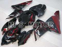 Kawasaki NINJA ZX10R 2004-2005 Injection ABS Fairing - Flame - Black Red - MFS3961 - Fairings Kit