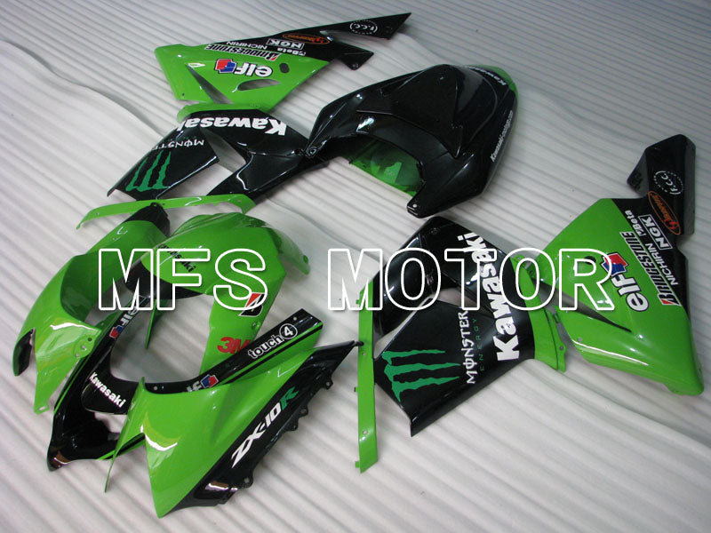 Kawasaki NINJA ZX10R 2004-2005 Injection ABS Fairing - Monster - Black Green - MFS3967 - Fairings Kit