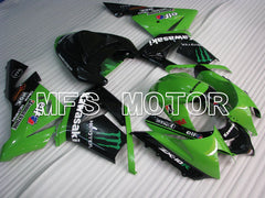 Kawasaki NINJA ZX10R 2004-2005 Injection ABS Fairing - Monster - Black Green - MFS3967 - Fairings Kit