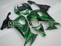 Kawasaki NINJA ZX10R 2008-2010 Injection ABS Fairing - Flame - Black Green - MFS4052 - Fairings Kit