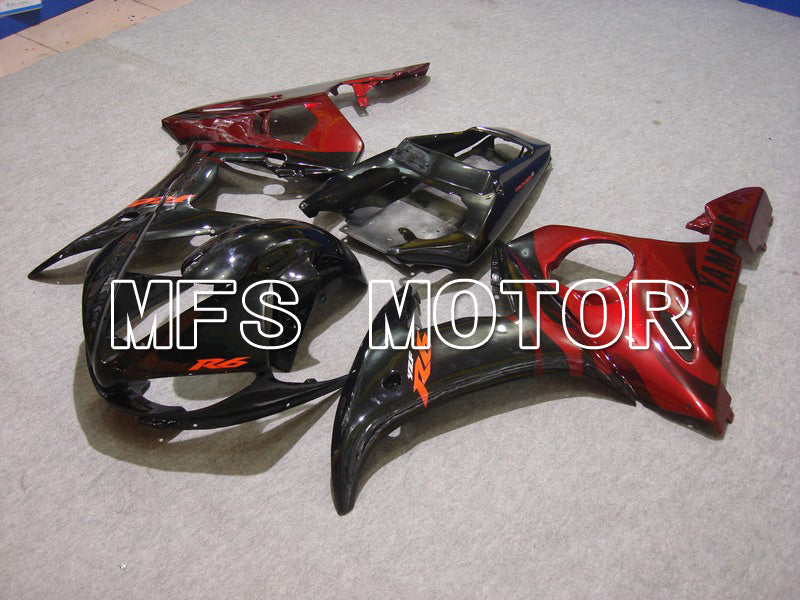Yamaha YZF-R6 2005 Injection ABS Fairing - Flame - Red wine color Black - MFS5250 - Fairings Kit