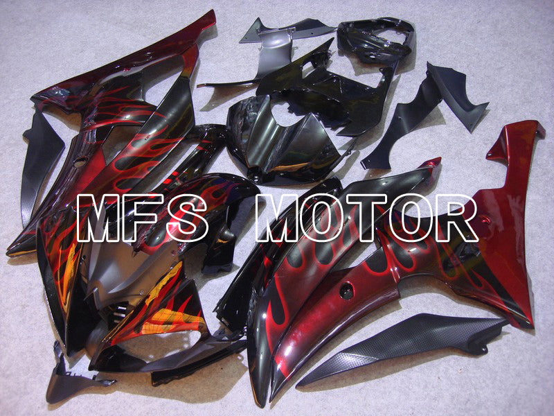 Yamaha YZF-R6 2008-2016 Injection ABS Fairing - Flame - Red Black - MFS5379 - Fairings Kit