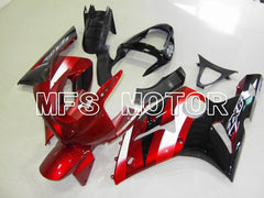 Kawasaki NINJA ZX6R 2003-2004 Injection ABS Fairing - Factory Style - Black Red - MFS5650 - Fairings Kit