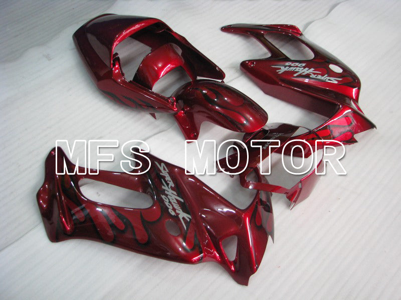 Honda VTR1000F 1997-1998 ABS Fairing - Flame - Black Red wine color - MFS6407 - Fairings Kit