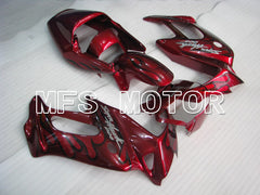 Honda VTR1000F 1997-1998 ABS Fairing - Flame - Black Red wine color - MFS6407 - Fairings Kit