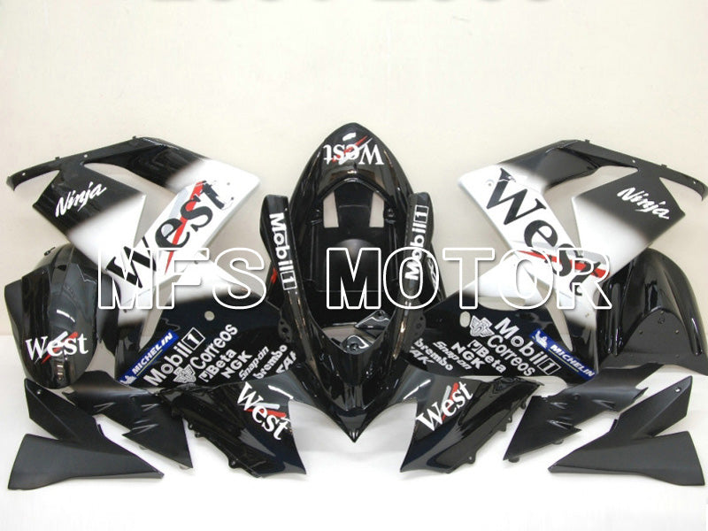 Kawasaki NINJA ZX10R 2004-2005 Injection ABS Fairing - West - Black White - MFS6445 - Fairings Kit