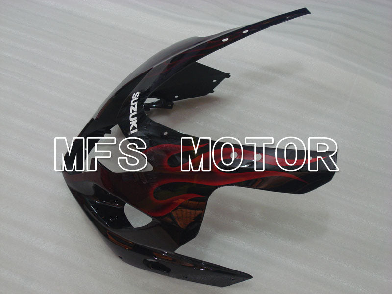 Suzuki GSXR600 GSXR750 2004-2005 Injection ABS Fairing - Flame - Black Red - MFS2237 - Fairings Kit