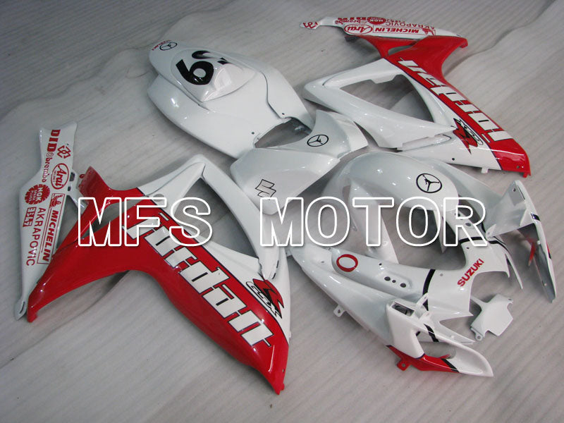 Suzuki GSXR600 GSXR750 2006-2007 Injection ABS Fairing - Jordan - White Red - MFS2346 - Fairings Kit