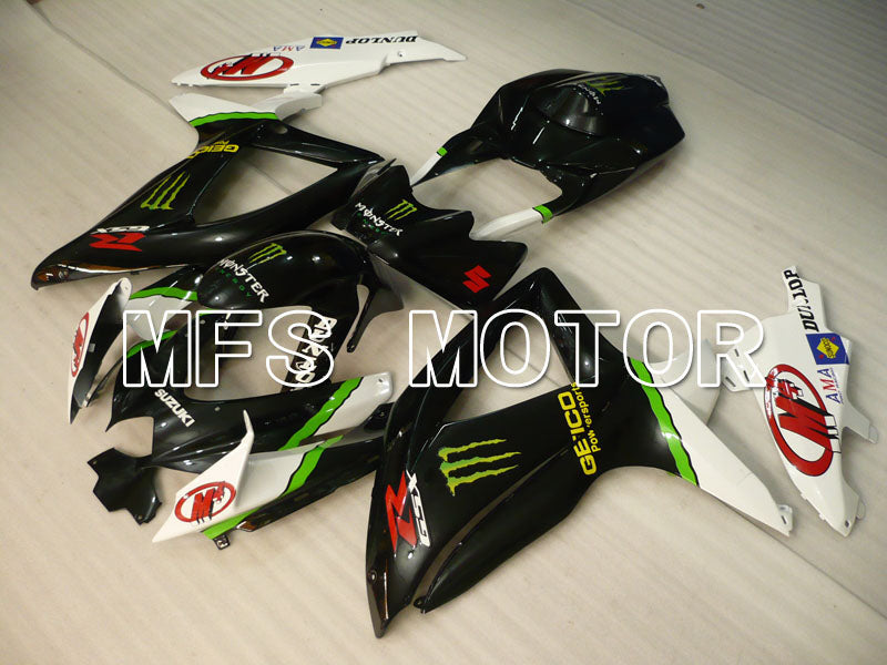 Suzuki GSXR600 GSXR750 2008-2010 Injection ABS Fairing - Monster - Black White - MFS2445 - Fairings Kit