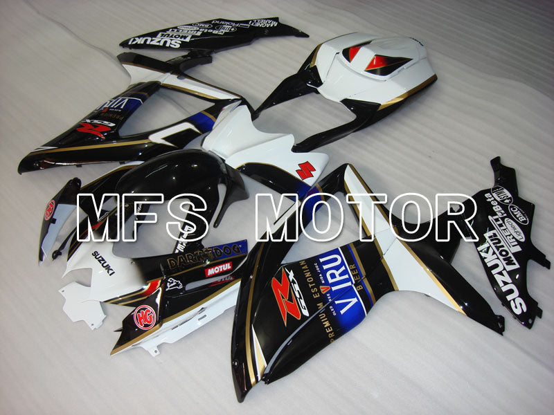 Suzuki GSXR600 GSXR750 2008-2010 Injection ABS Fairing - VIRU - Black White - MFS2491 - Fairings Kit