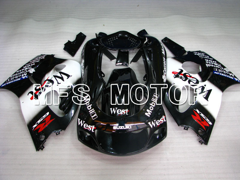 Suzuki GSXR600 1997-2000 ABS Fairing - West - Black White - MFS2535 - Fairings Kit