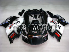 Suzuki GSXR600 1997-2000 ABS Fairing - West - Black White - MFS2535 - Fairings Kit