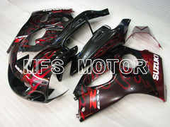Suzuki GSXR600 1997-2000 ABS Fairing - Flame - Black Red - MFS2563 - Fairings Kit