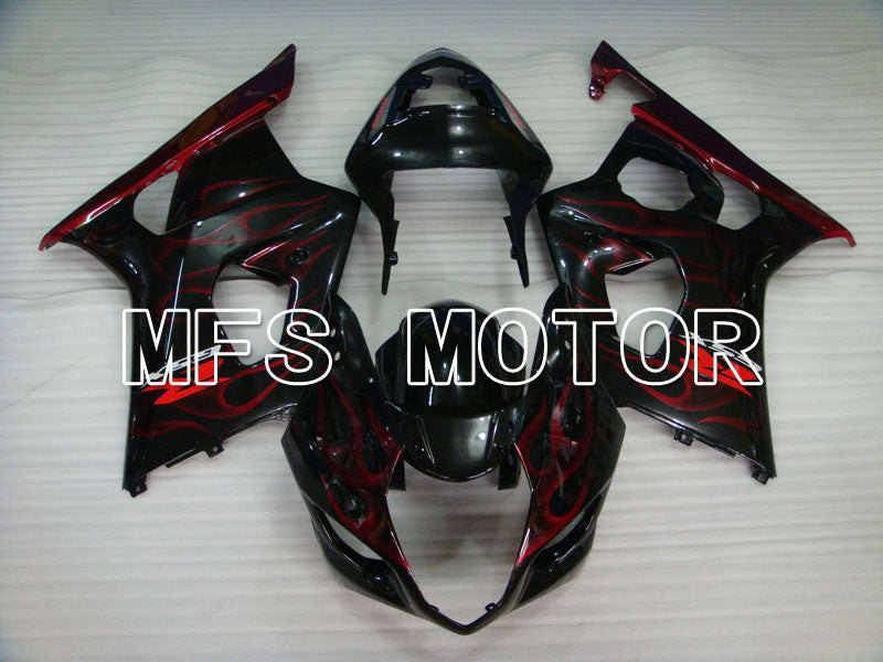 Suzuki GSXR1000 2003-2004 Injection ABS Fairing - Flame - Black Red - MFS2575 - Fairings Kit