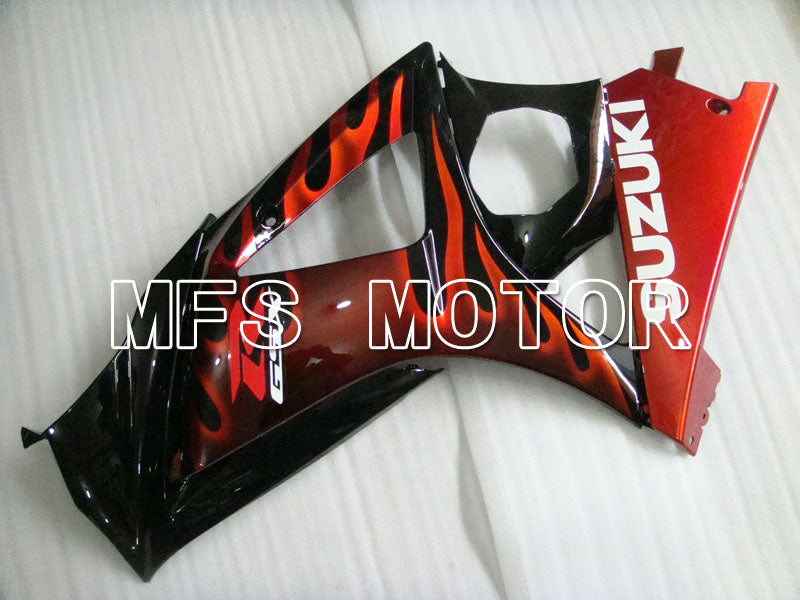 Suzuki GSXR1000 2007-2008 Injection ABS Fairing - Flame - Black Red - MFS2669 - Fairings Kit
