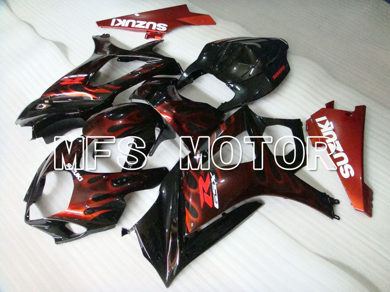 Suzuki GSXR1000 2007-2008 Injection ABS Fairing - Flame - Black Red - MFS2669 - Fairings Kit