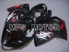 Suzuki GSXR1300 Hayabusa 2008-2020 Injection ABS Fairing - Flame - Black Red - MFS2744 - Fairings Kit