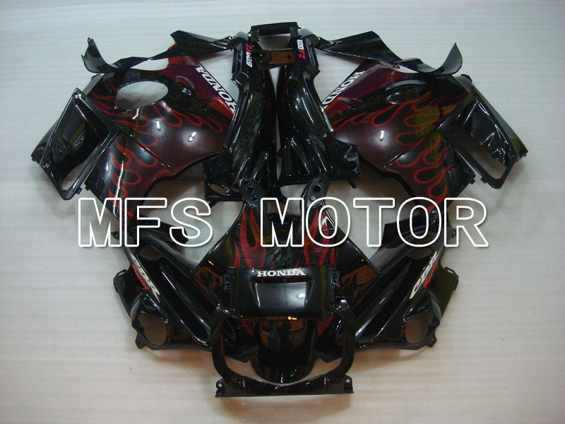Honda CBR600 F2 1991-1994 ABS Fairing - Flame - Black Red - MFS3084 - Fairings Kit