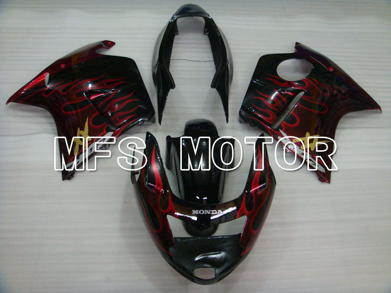 Honda CBR1100XX 1996-2007 Injection ABS Fairing - Flame - Black Red - MFS3247 - Fairings Kit