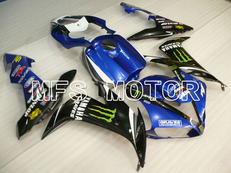 Yamaha YZF-R1 2004-2006 Injection ABS Fairing - Monster - Black Blue - MFS3313 - Fairings Kit