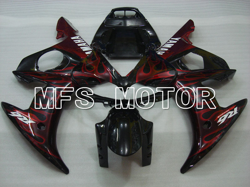 Yamaha YZF-R6 2003-2004 Injection ABS Fairing - Flame - Red wine color Black - MFS3484 - Fairings Kit