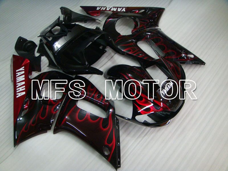 Yamaha YZF-R6 1998-2002 Injection ABS Fairing - Flame - Black Red - MFS3554 - Fairings Kit