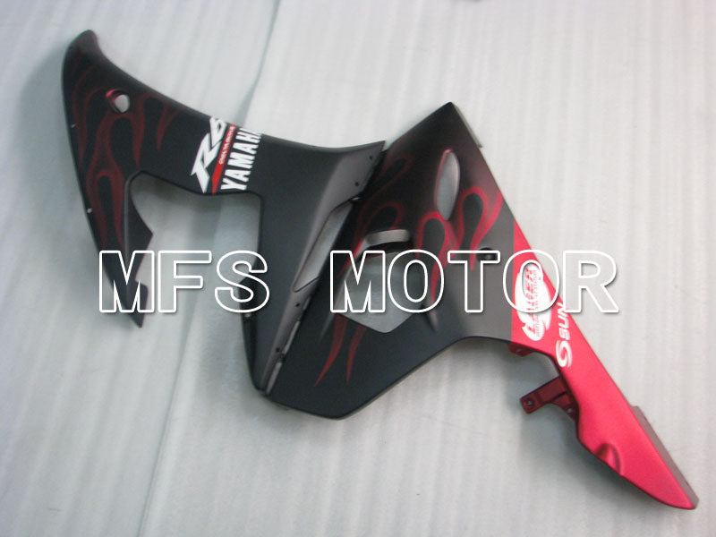 Yamaha YZF-R6 2003-2004 Injection ABS Fairing - Flame - Matte Black Red wine color - MFS3611 - Fairings Kit