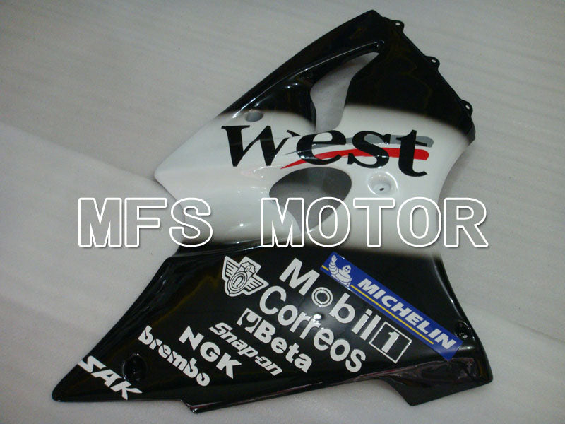 Kawasaki NINJA ZX6R 2000-2002 Injection ABS Fairing - West - Black White - MFS3653 - Fairings Kit