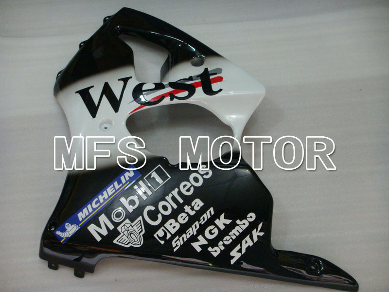 Kawasaki NINJA ZX6R 2000-2002 Injection ABS Fairing - West - Black White - MFS3653 - Fairings Kit