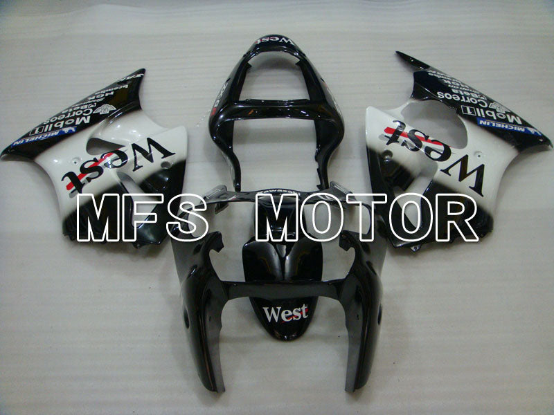 Kawasaki NINJA ZX6R 2000-2002 Injection ABS Fairing - West - Black White - MFS3653 - Fairings Kit