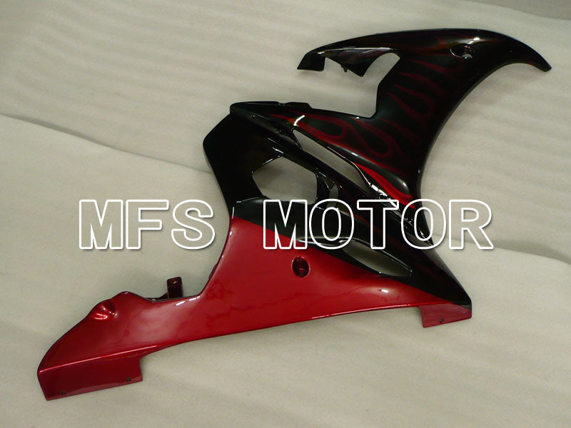 Yamaha YZF-R6 2003-2004 Injection ABS Fairing - Flame - Red wine color Black - MFS3657 - Fairings Kit
