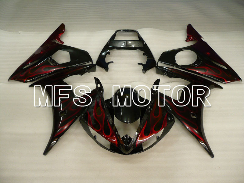 Yamaha YZF-R6 2003-2004 Injection ABS Fairing - Flame - Red wine color Black - MFS3657 - Fairings Kit