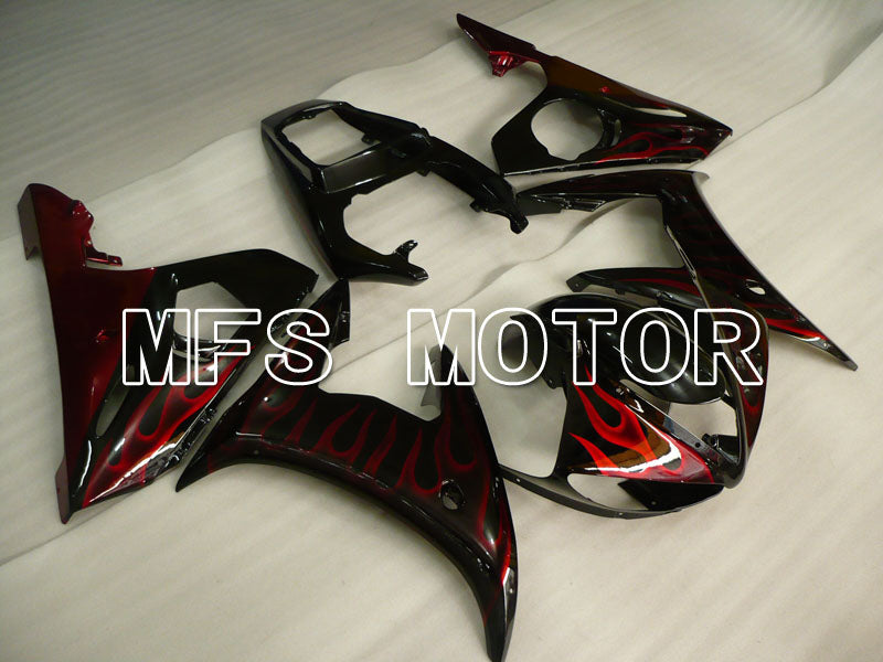 Yamaha YZF-R6 2003-2004 Injection ABS Fairing - Flame - Red wine color Black - MFS3657 - Fairings Kit