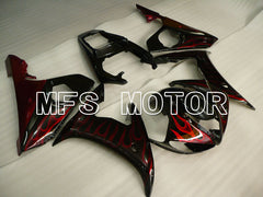 Yamaha YZF-R6 2003-2004 Injection ABS Fairing - Flame - Red wine color Black - MFS3657 - Fairings Kit