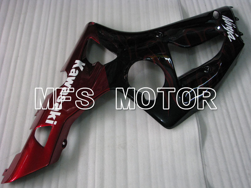 Kawasaki NINJA ZX6R 2003-2004 Injection ABS Fairing - Flame - Black Red - MFS3708 - Fairings Kit